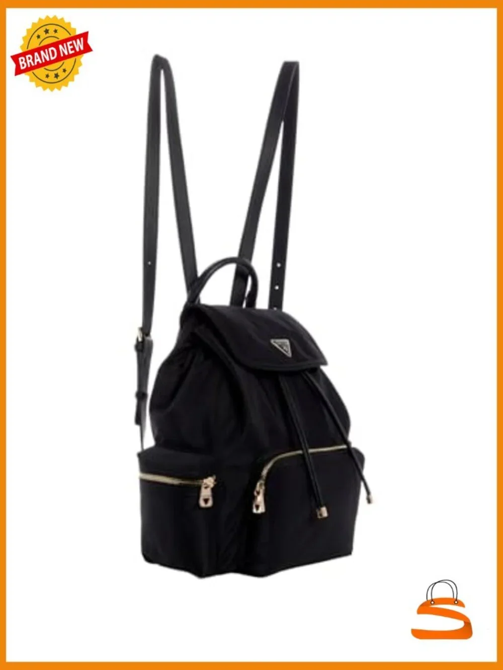Eco Gemma Backpack Drawstring Flap Nylon Backpack Daypack